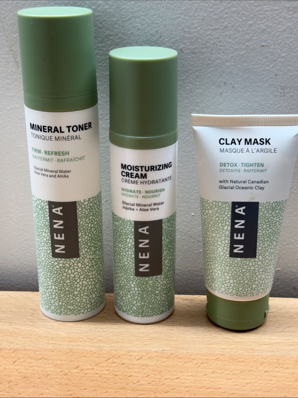 NENA Women Skincare Moisturizing Cream & Mineral Toner and Clay Mask 3 Pack